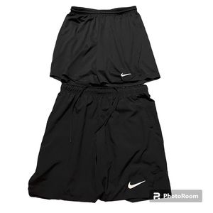 Pack of 2 Adult Large Nike Dri-Fit Black Shorts in Great Condition